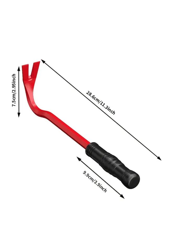 Heavy Duty Six Sided Nail Starter Tool Industrial Pry Bar With Red And Black Grip - Image 3