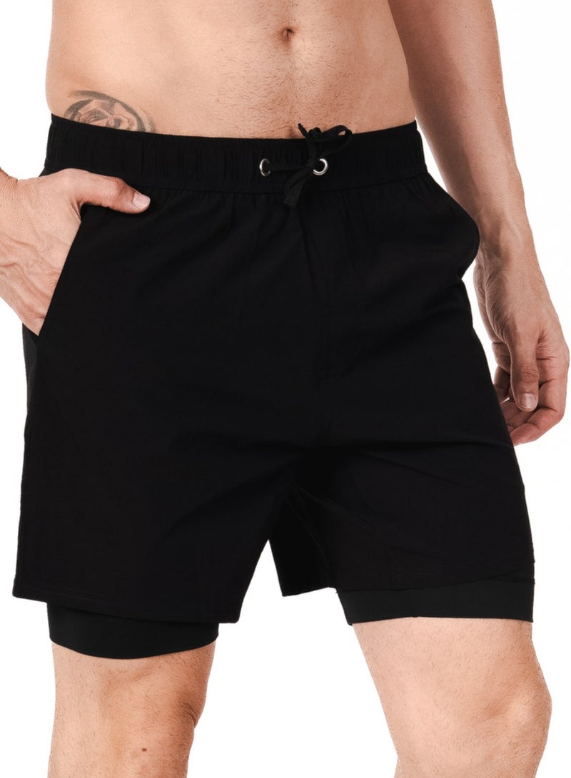 انكسيخ Dual-Layer Training Shorts for Men - 2-in-1 - Image 3