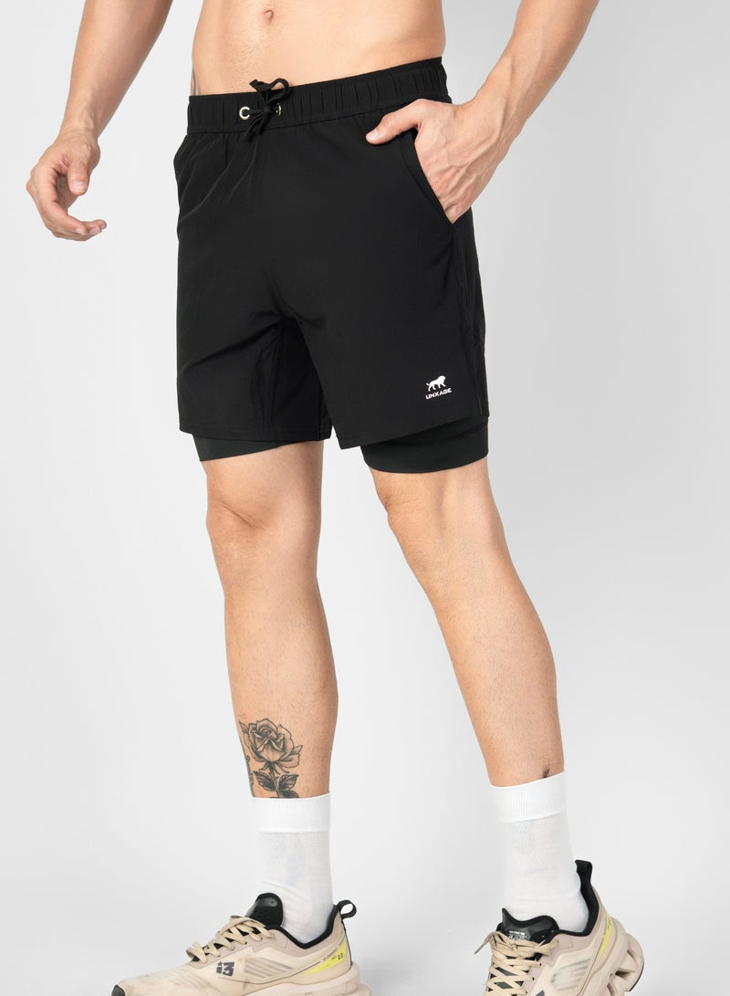 انكسيخ Dual-Layer Training Shorts for Men - 2-in-1 - Image 4