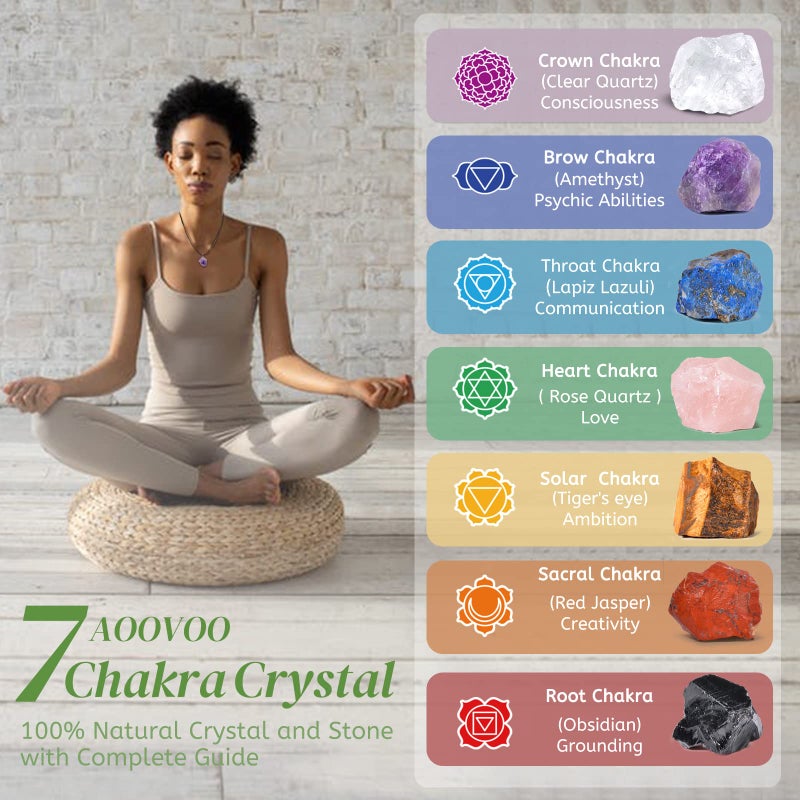 AOOVOO 31Pcs Real Crystals and Healing Stones with Crystal Necklace, Crystals for Beginners with Guide, 21 Real Healing Chakra Stones, Rose Quartz - Image 3