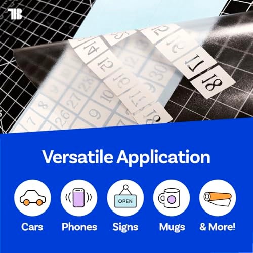 TapeManBlue Clear Transfer Tape for Vinyl, 12" x 50' Roll, Made in America, Premium Vinyl Transfer Tape for Crafts, Decals, and Letters - Image 2