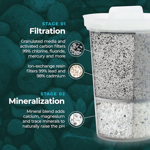 Santevia MINA Alkaline Pitcher | 9-Cup at Water Filter System That Adds Minerals and Makes Alkaline Water | Fluoride, Chlorine and Lead Water Filter | American Filtration Media - Image 3