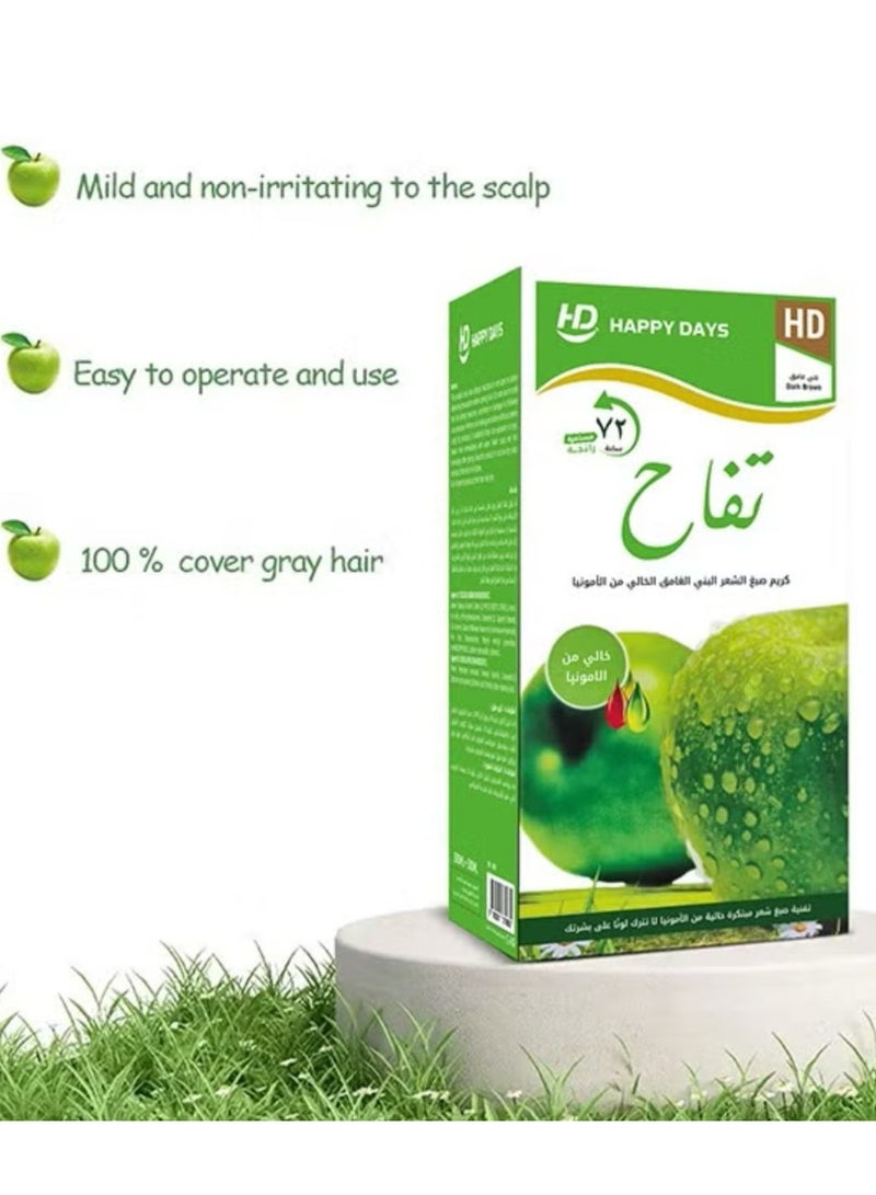 HAPPY DAYS Apple Ammonia free Dark Brown hair color cream - Image 5