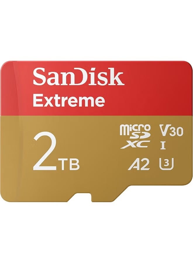 sandisk SanDisk 2TB Extreme microSDXC Card, + SD adapter, (For Smartphones, Action Cams, Drones, Speeds up to 240 MB/s, 4K UHD) RescuePRO Deluxe, UHS-I, U3, V30 - Image 1
