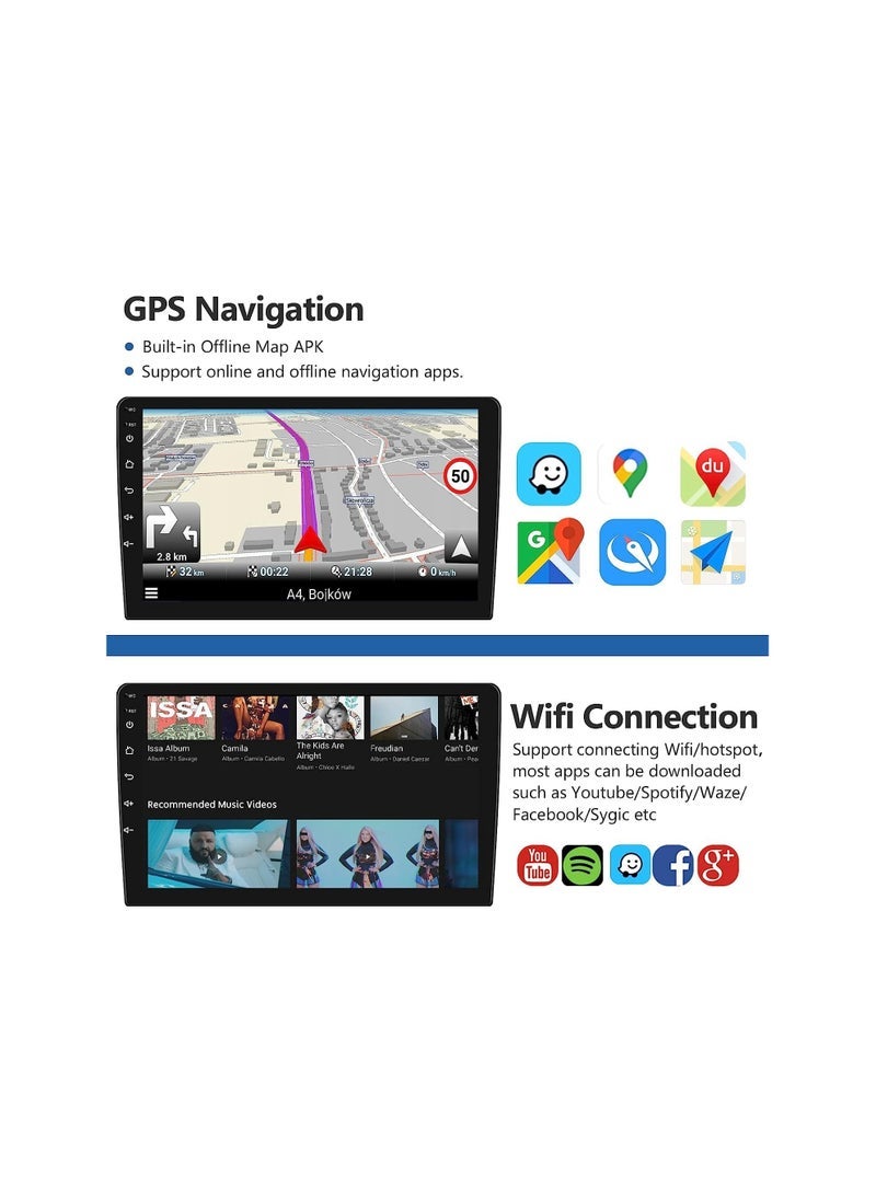 SHEZA STAR Android Car Stereo for Nissan Sentra 2013 2014 2015 2016 2017 1GB RAM 32GB ROM 10 Inch MirrorLink WiFi BT, IPS Touch Screen with Backup Camera Included - Image 2