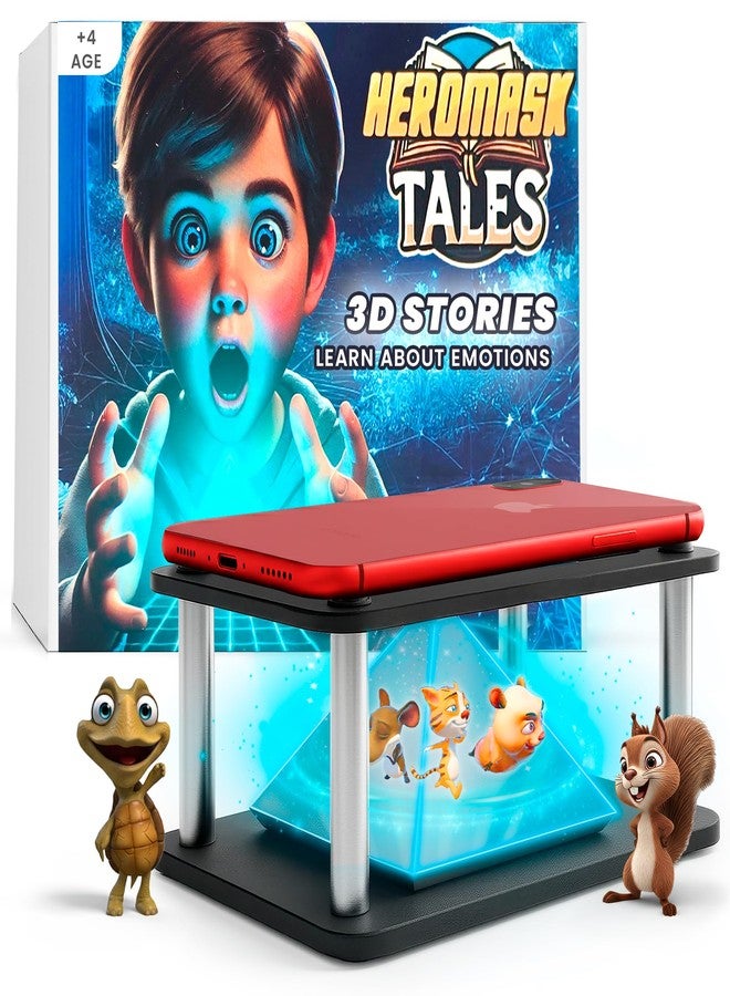 Heromask Tales: 3D Stories in 5 Languages | Gift Ages 4-10 | Innovative Educational Hologram Pyramid | Narrated by Native Storytellers in Multiple Languages to Develop Kids' Emotional Intelligence - Image 1