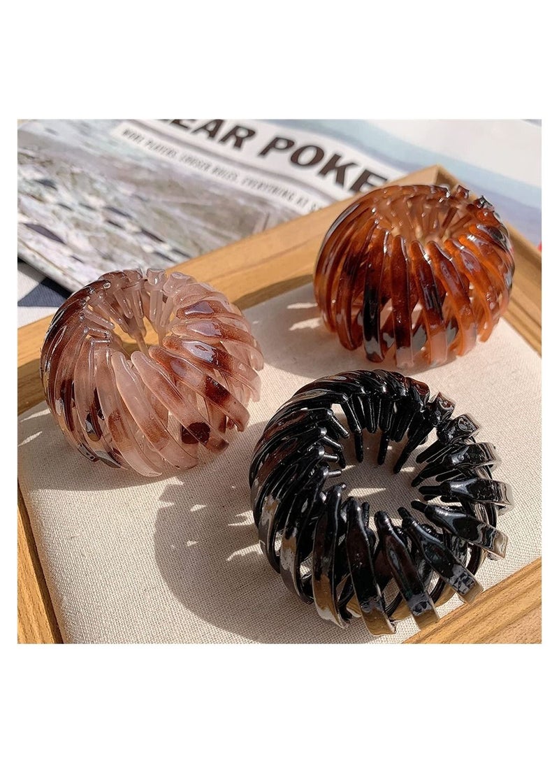 KASTWAVE Bird Nest Magic Hair Clip Tobatoba 3 Pcs Lazy Bird'S Nest Plate Hairpin Bun Maker Clip Expandable Ponytail Holder Ponytail Hairpin Curling Iron Ponytail Hair Accessories For Women And Girls - Image 2