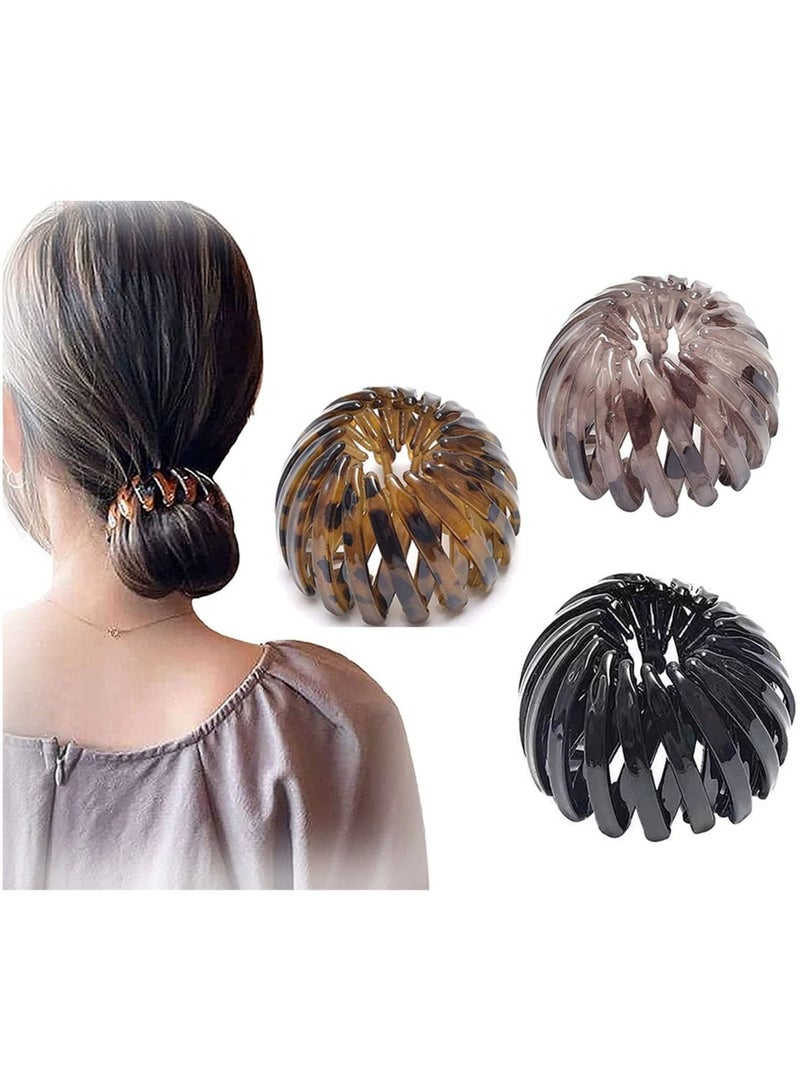 KASTWAVE Bird Nest Magic Hair Clip Tobatoba 3 Pcs Lazy Bird'S Nest Plate Hairpin Bun Maker Clip Expandable Ponytail Holder Ponytail Hairpin Curling Iron Ponytail Hair Accessories For Women And Girls - Image 1