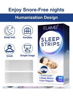 Elaimei Sleep Strips Gentle Sleep Mouth Strip for Sleeping Quality Improvement and Better Nose Breathing and Less Mouth Breathing to Maintain Natural Face Shape and Relieve Snoring Instantly 90pcs  - Image 4