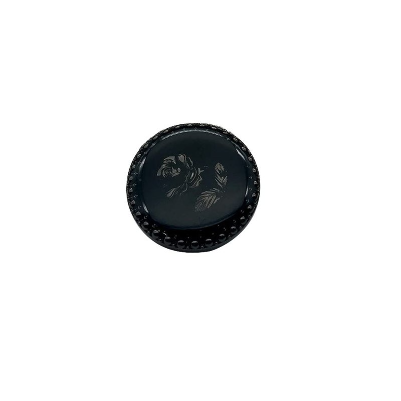 vingol 5pcs Vintage Round Retro Gold Metal Rose Flower Pattern Buttons for Clothes Coats Decoration (Black White, 23mm) - Image 1