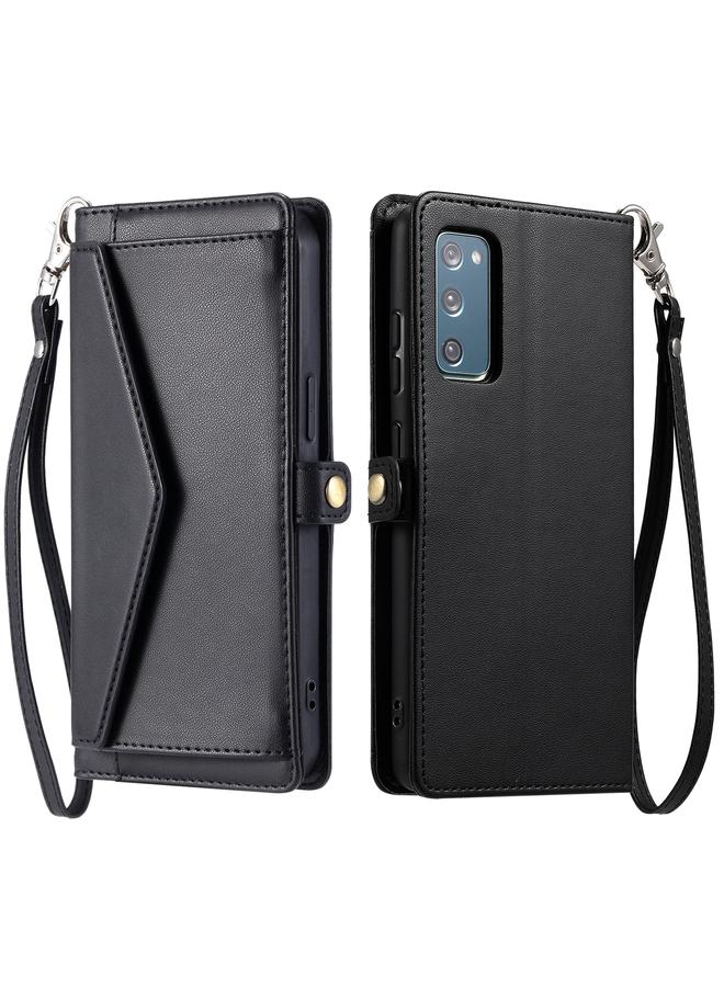 S-TOP Case For Samsung Galaxy S20 FE 5G Wallet Multi-card Slot Leather Phone Case with Lanyard - Image 1