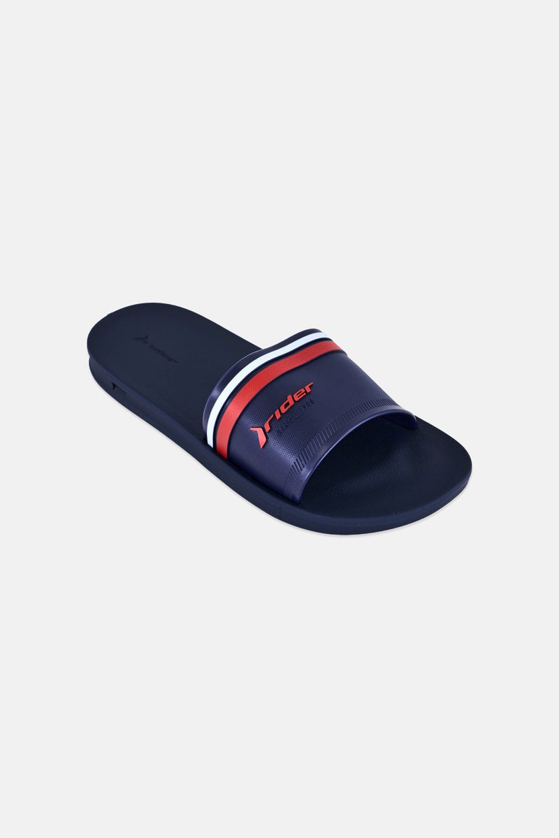 RIDER Kids Boy Strike Plus Slip On Slides, Navy Blue - Image 1