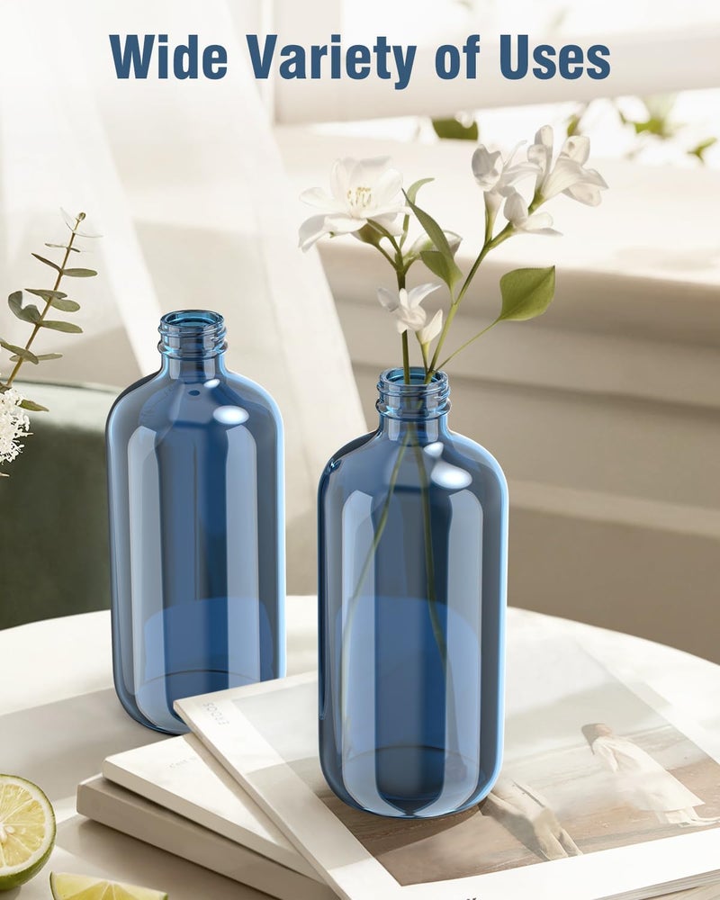 Bontip Glass Spray Bottle, Indigo Blue Glass Spray Bottle Set & Accessories for Non-toxic Window Cleaners Aromatherapy Facial Hydration Watering Flowers Hair Care (2 Pack/16 oz)(Indigo) - Image 4