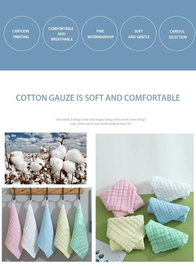 Zebroc 100% Cotton Muslin Baby Burp Cloth | 6-Layer Soft Gauze Washcloth | 28×28 cm Absorbent & Quick-Dry Multipurpose Towel for Newborns | Available in 5 Colours (2, White (28 X 28 CM)) - Image 3