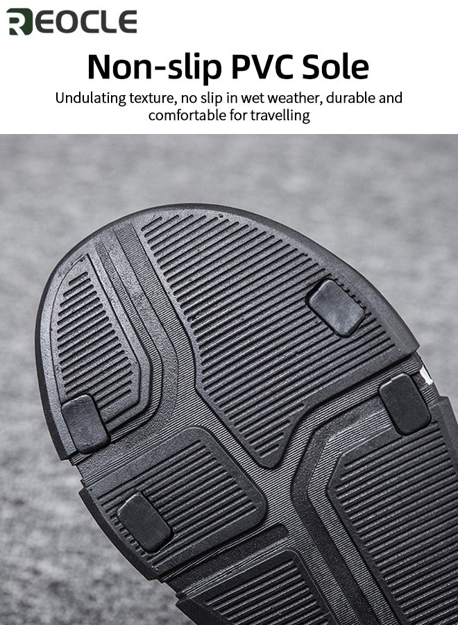 REOCLE Men's Sandals with Thick Sole & Breathable Mesh & Velcro Tape Stretch Fabric Outdoor Lightweight Beach Shoes Casual Slippers Summer Sandals  - Image 4