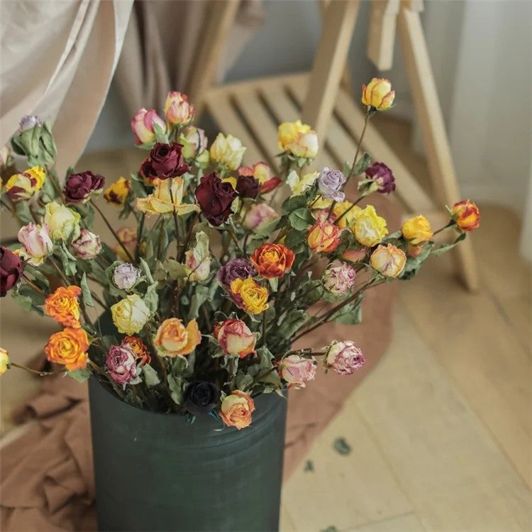 Bluejw M008 Natural Dried Roses Bouquet - Forever Lasting Decor, Real Dry Flowers & Plants Arrangement - Image 5
