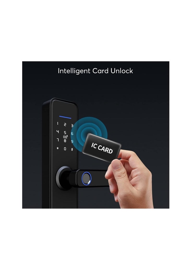 KNP KNP Electronic Smart Door Lock with In-Built WIFI Gateway and 5 Functions- Fingerprint, Passcode, Mobile App, Smart IC Card, Metal Key (2 YEARS WARRANTY) 10 x 15 x 10 cm  - Image 2
