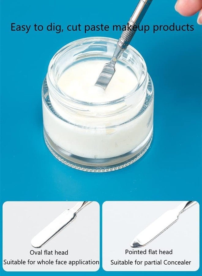 Ruby Face Rubyface 2Pcs Cosmetic Mixing Makeup Palette Spatula Makeup Artist Tool Mini Ring Palette, Beauty Salon Color Cream Mixing Palette With A Spatula Makeup Nail Art Palette (SET- A) - Image 3