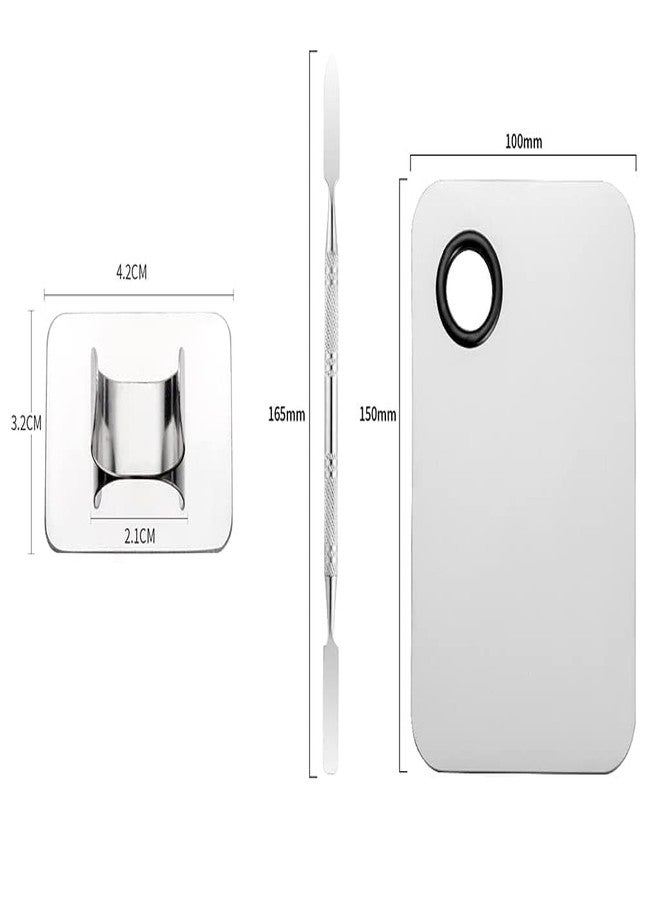 Ruby Face Rubyface 2Pcs Cosmetic Mixing Makeup Palette Spatula Makeup Artist Tool Mini Ring Palette, Beauty Salon Color Cream Mixing Palette With A Spatula Makeup Nail Art Palette (SET- A) - Image 2