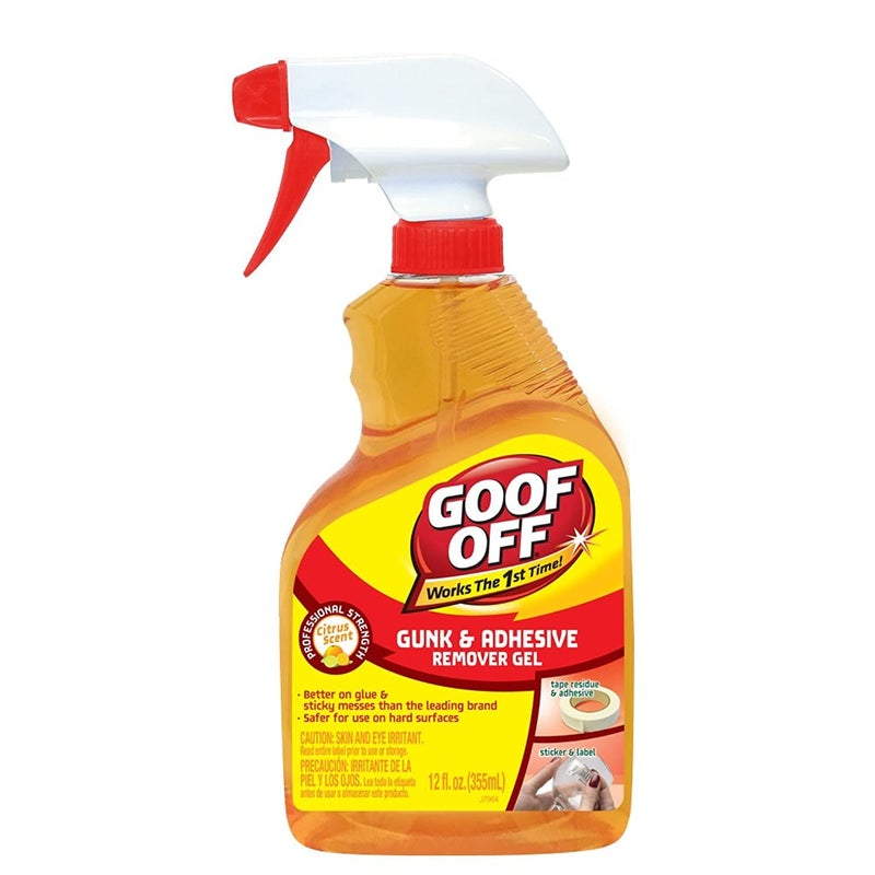 Goof Off FG790 Gunk Adhesives Remover, 12 oz, Bottle, Light Orange - Image 1