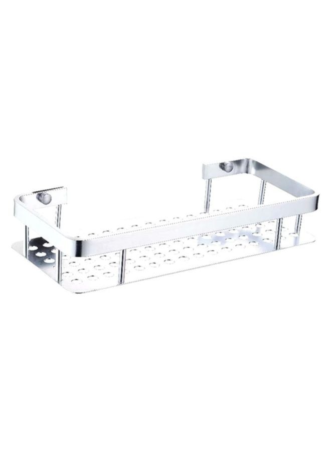 رف زجاجي مستطيل لشاور معدني فضي 31.5x13.8x5.5 سم - Image 1