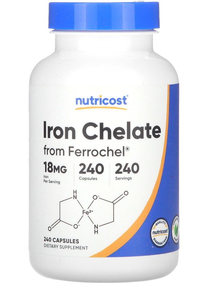Nutricost Iron Chelate, 18 mg, 240 Capsules