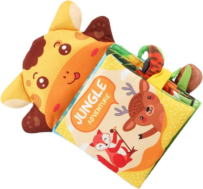 Excefore Cloth Book Cognition Training Book, Montessori Teaching Animal Cognition Book, Interactive Cloth Book Handwritten Peach Skin Baby Touch - Image 1