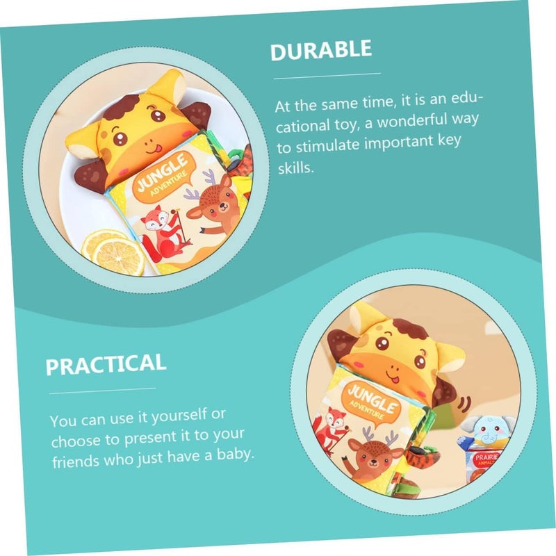 Excefore Cloth Book Cognition Training Book, Montessori Teaching Animal Cognition Book, Interactive Cloth Book Handwritten Peach Skin Baby Touch - Image 3