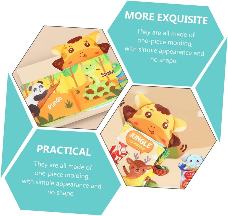 Excefore Cloth Book Cognition Training Book, Montessori Teaching Animal Cognition Book, Interactive Cloth Book Handwritten Peach Skin Baby Touch - Image 5