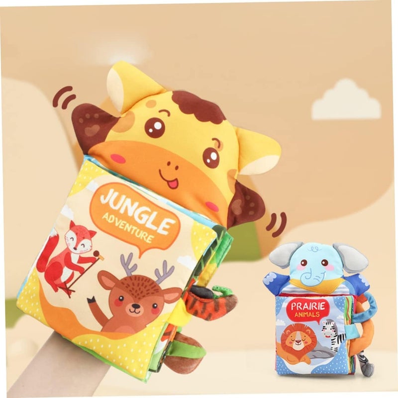 Excefore Cloth Book Cognition Training Book, Montessori Teaching Animal Cognition Book, Interactive Cloth Book Handwritten Peach Skin Baby Touch - Image 4