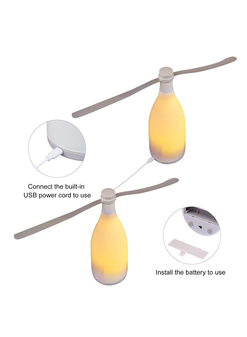 Fly Repellent Fan for Tables Insects Repellent Fan USB Fan Fly Repellent Automatic Fans with Light, Portable Table Fan for Outdoor Indoor Keep Flies Away from Your Food Yellow Light - Image 3