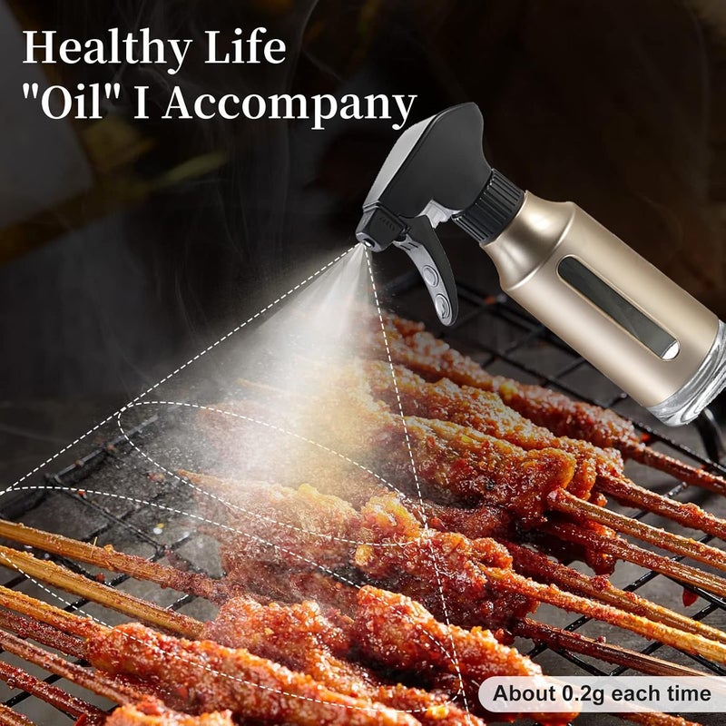 Micyples Olive Sprayer for Cooking,ABS Plastic Olive Oil Mister for Air Fryer Black Nozzel Dispenser Bottles Fat Reduction Glass Oil Control Spray Pot 6.35oz 180ml Capacity - Image 5