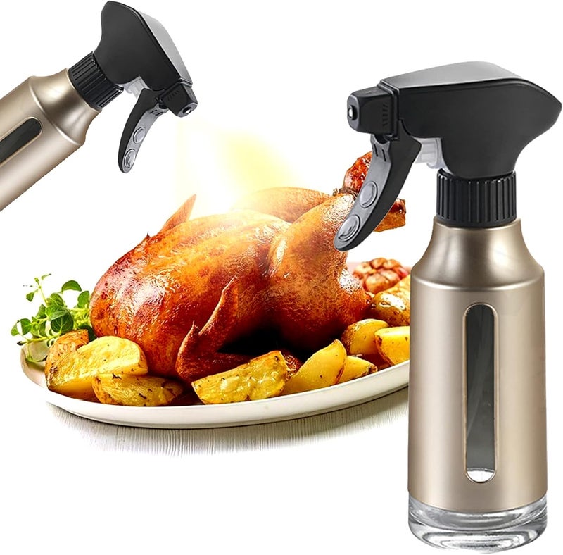 Micyples Olive Sprayer for Cooking,ABS Plastic Olive Oil Mister for Air Fryer Black Nozzel Dispenser Bottles Fat Reduction Glass Oil Control Spray Pot 6.35oz 180ml Capacity - Image 1