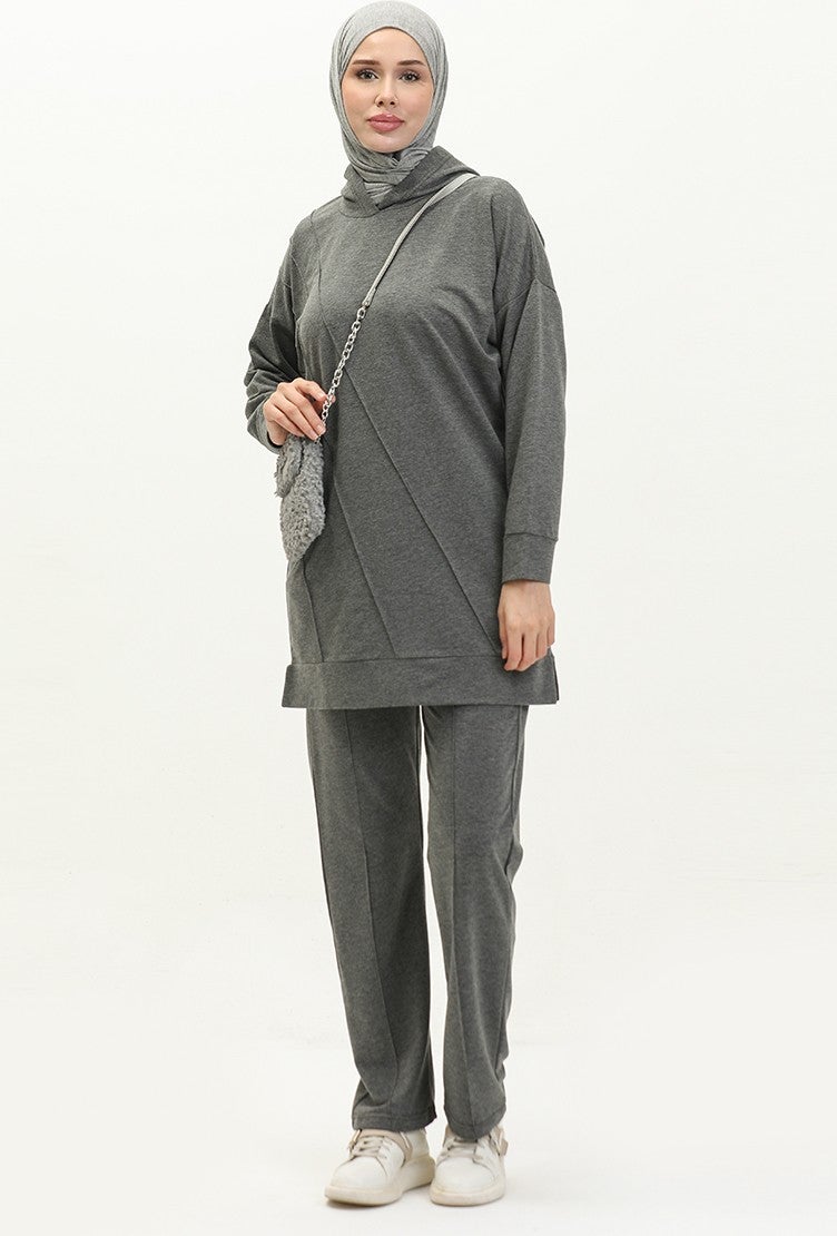 Sefa Merve Double Tracksuit 23009-01 Gray - Image 1