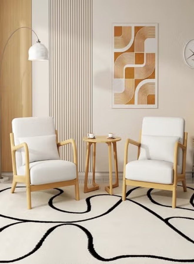 fashionhome Multifunction Mid Century Modern Armrest Side Upholstered Accent Chair Cushioned Sofa Chair Retro Chair with Arm for Office Reception Hall Living Room Garden Balcony Yard Poolside 60x73x70 cm - Image 5