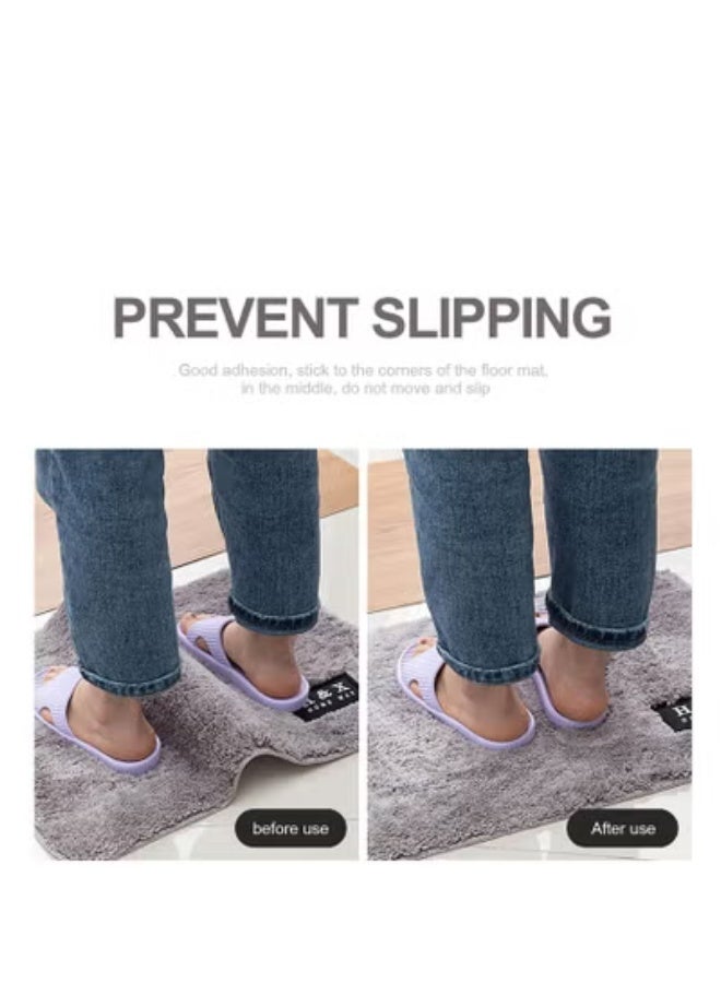 fantasize وسادات شريط تثبيت السجاد على شكل L 8 قطع مزدوجة الجوانب مضادة للانزلاق قابلة لإعادة الاستخدام للسجاد على الأرضيات الخشبية والسجاد والسجاد في مكانه وجعل الزوايا مسطحة وسهلة الإزالة باللون الأسود - Image 3