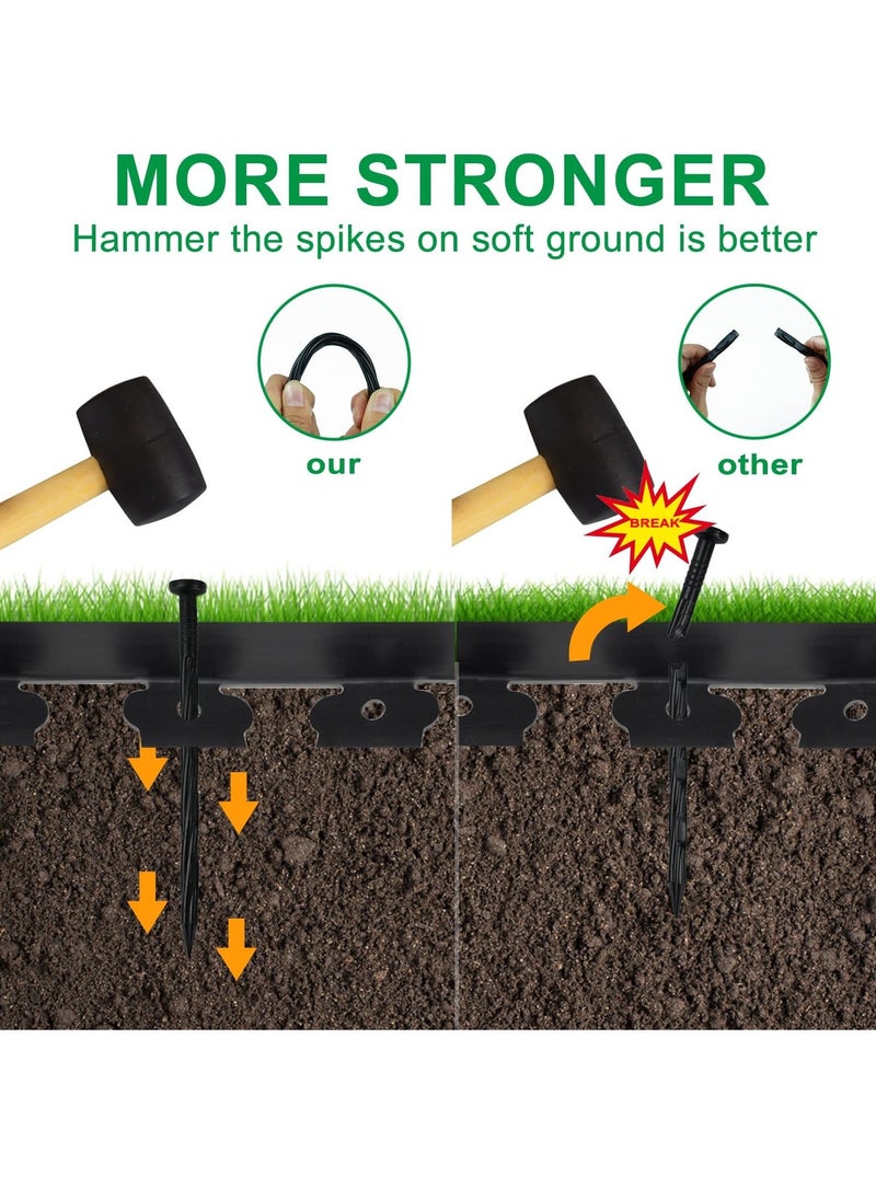 Generic 30FT Landscape Edging Border Kit No Dig Garden Edging Border Paver Edging 2 Inch Tall Border Lawn Edging Roll for Landscaping Lawn Flower Beds Grass Yard with 27 Anchoring Spikes Black - Image 5