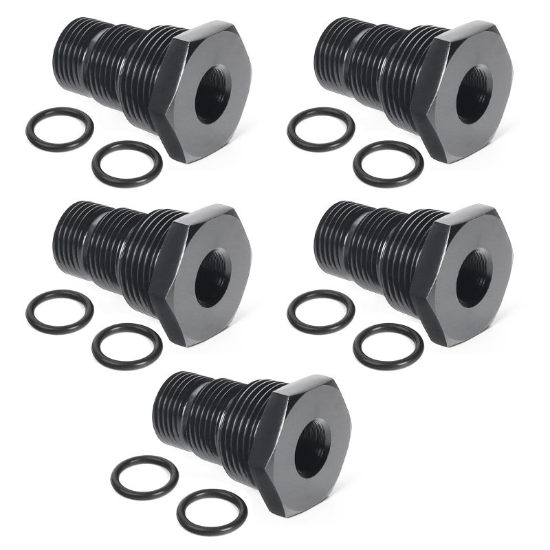 Kodilin Thread Adapter Hose Adapter Reducer Fitting Connector Aluminum Black 5PCS - Image 3