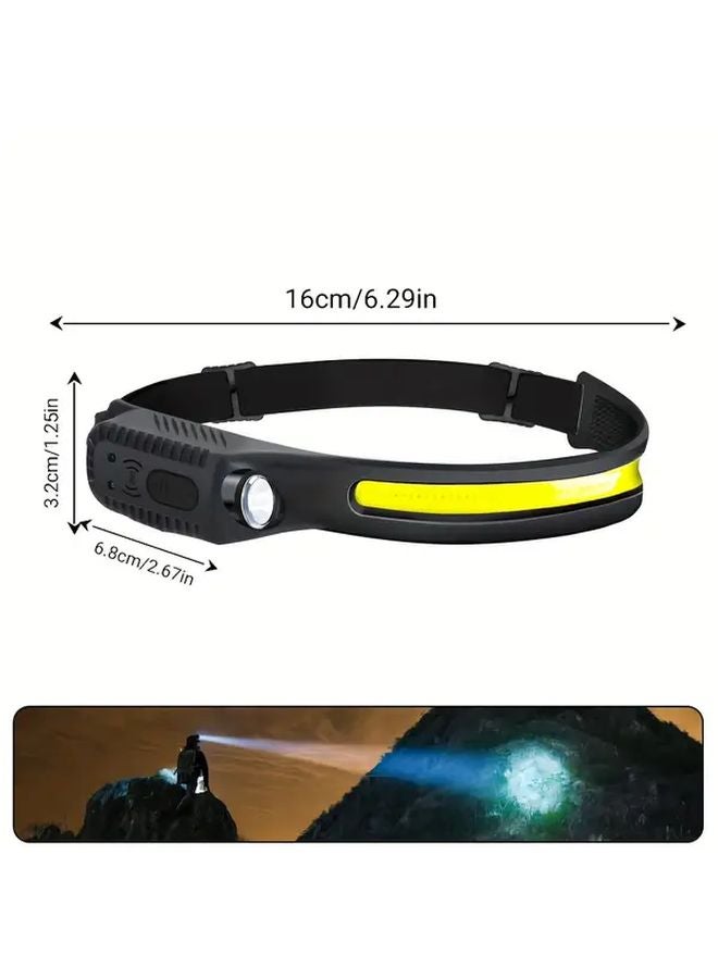 Gesture Activated Rechargeable Headlamp Lightweight Comfortable Long Battery Life Outdoor Camping - Image 4