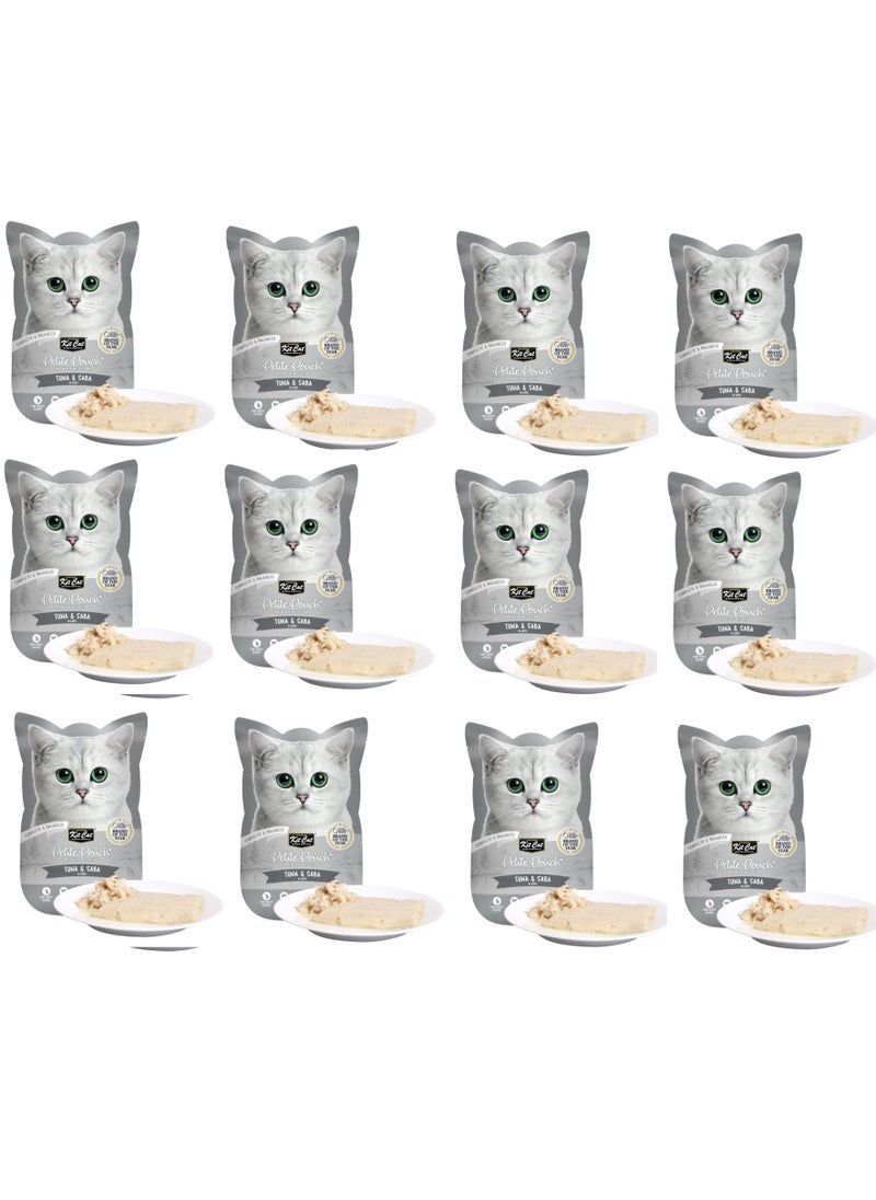 Kit Cat Kit Cat Petite Pouch (70g x 12 Pcs) – Tuna & Saba - 12 Pieces  - Image 1