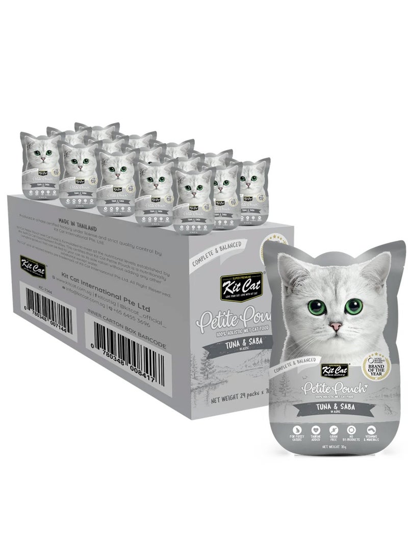 Kit Cat Kit Cat Petite Pouch (70g x 12 Pcs) – Tuna & Saba - 12 Pieces  - Image 3