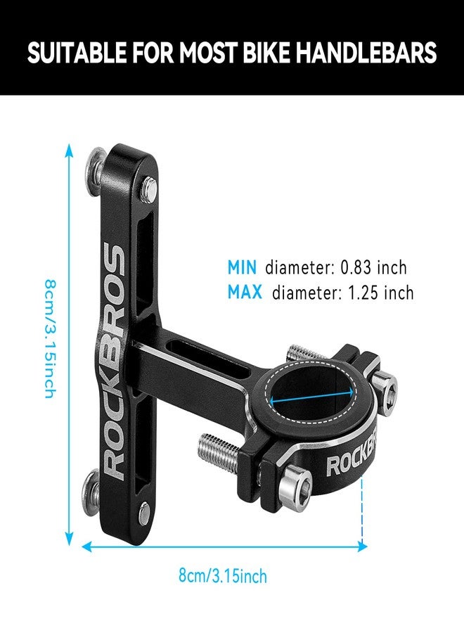 ROCKBROS Bike Bottle Cage Adapter Bicycle Seatpost Handlebar Water Bottle Mount Holder Adjustable Aluminum Bottle Cage for MTB Road Bike Beach Cruiser Black - Image 4