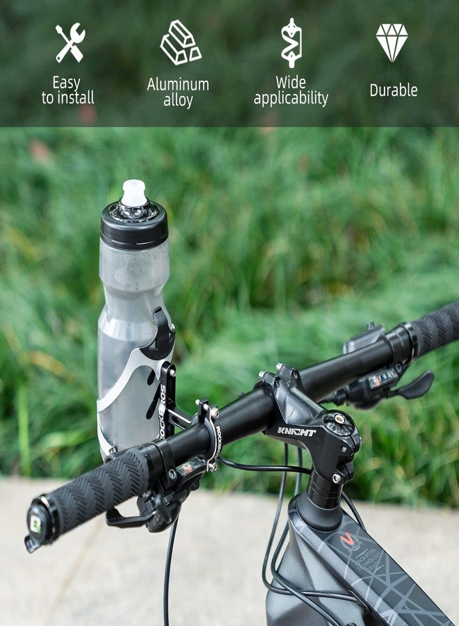ROCKBROS Bike Bottle Cage Adapter Bicycle Seatpost Handlebar Water Bottle Mount Holder Adjustable Aluminum Bottle Cage for MTB Road Bike Beach Cruiser Black - Image 2