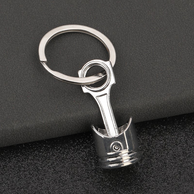 Creative Piston Car Keychain Metal Accessory White K Piston - Image 1