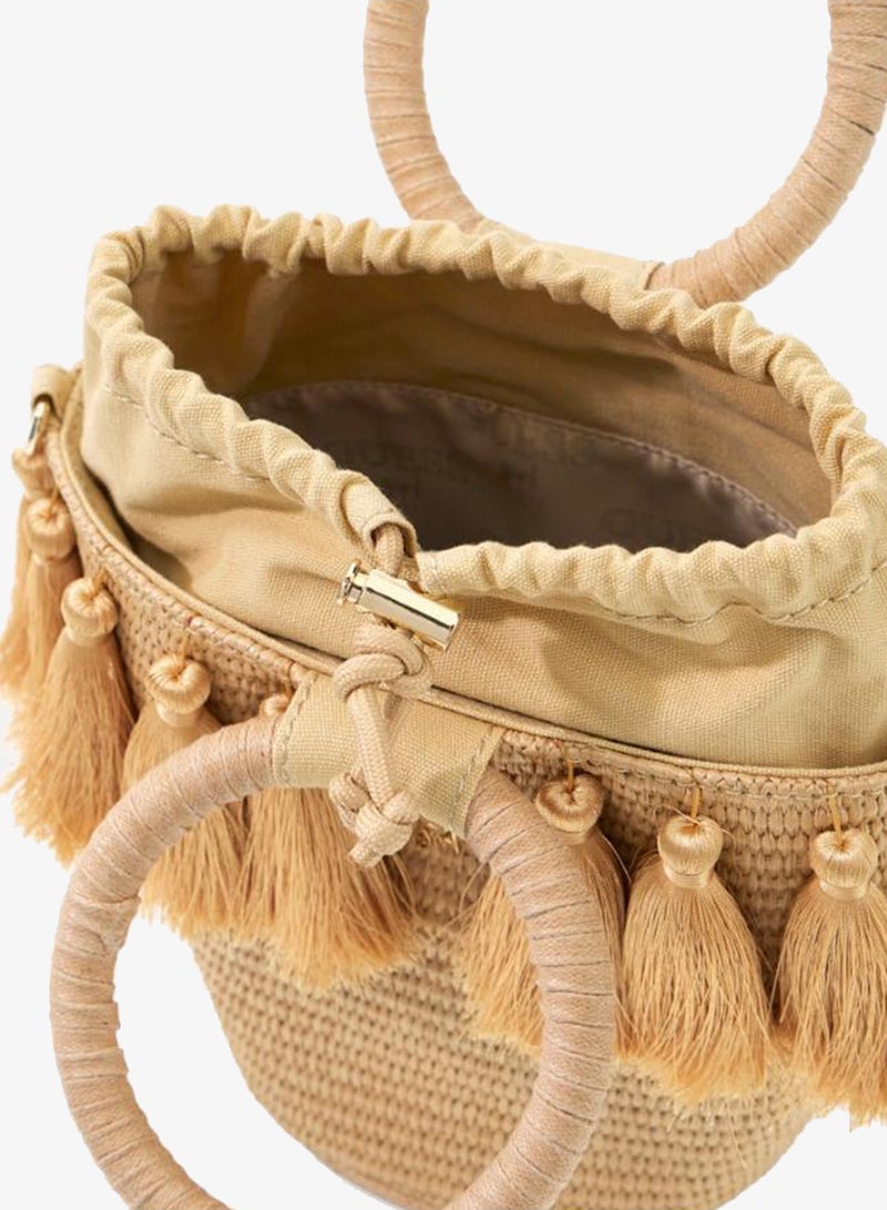 GUESS Infant Staw Bucket Bag - Image 5