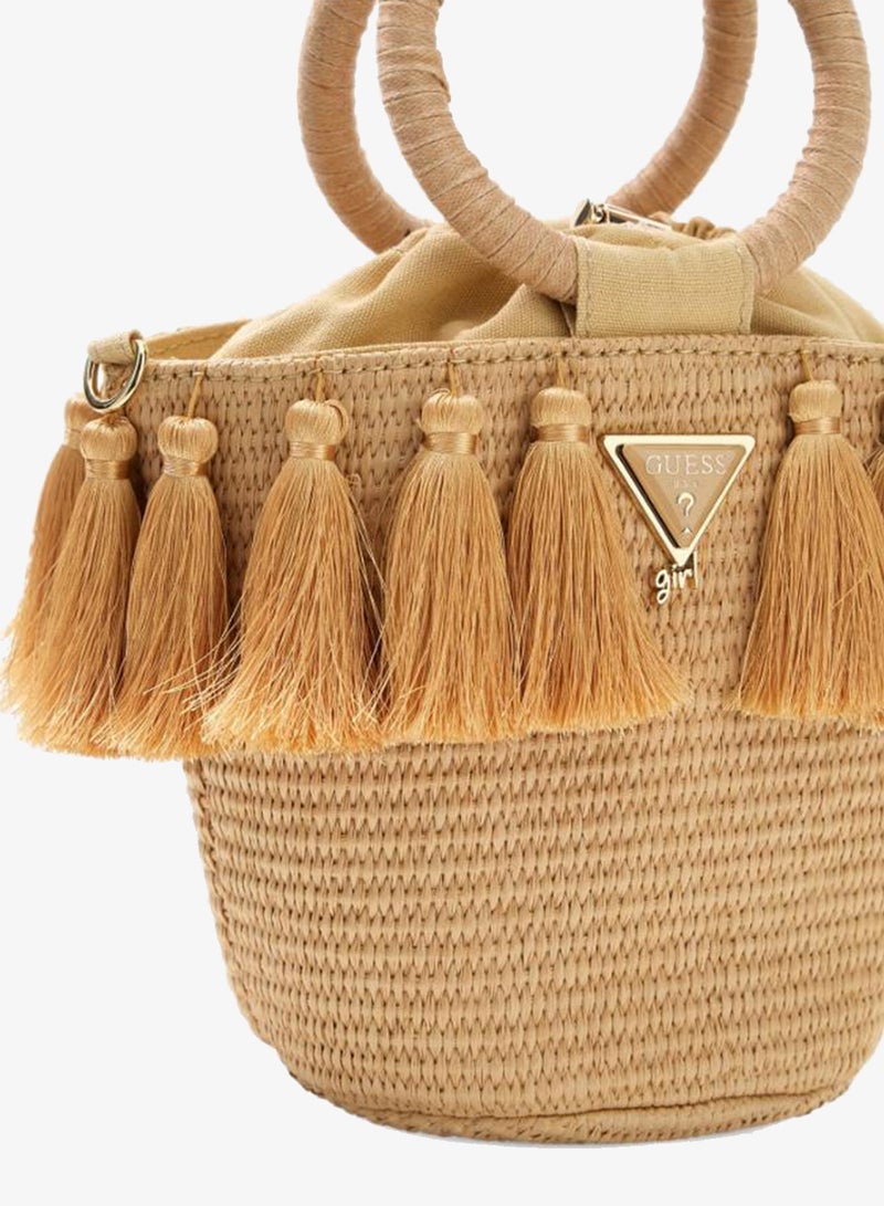 GUESS Infant Staw Bucket Bag - Image 4