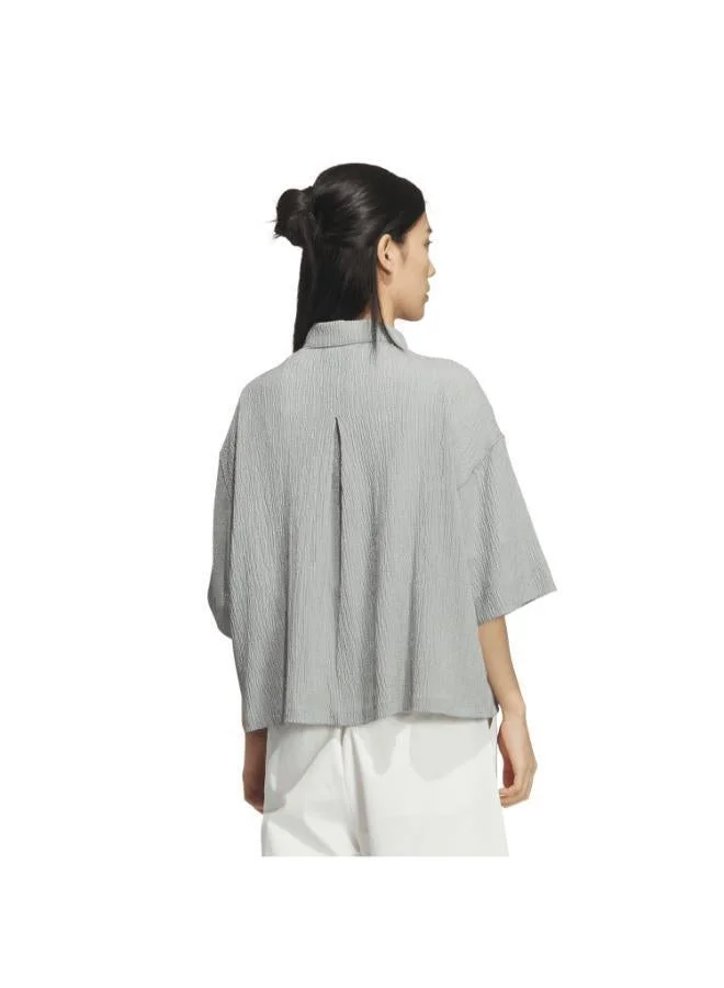 اديداس قميص بأكمام قصيرة SOFTLUX SHEER LOOSE FIT COLLAR