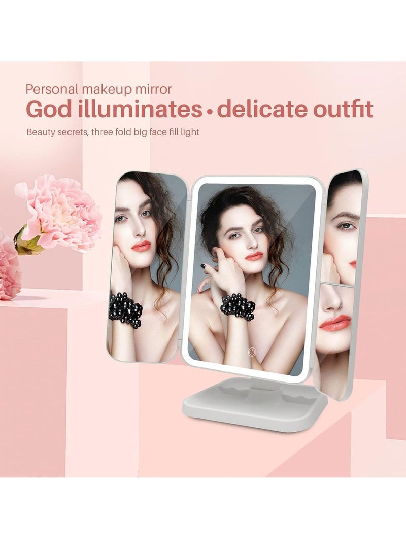 ELTRAZONE LED Makeup Mirror with 3 Color Lighting Modes – 52 LED Trifold Mirror, Portable High Definition Light-Up Cosmetic Mirror | 1x/2x/3x Magnification, Touch Control Design for Flawless Makeup Application - Image 5