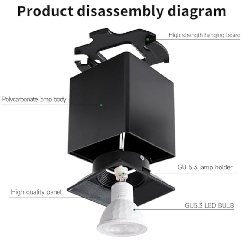 V.nice LED Ceiling Spotlight GU10/GU5.3 Surface Mounted Light Fixture, Polycarbonate Housing, 35W Max, Indoor Wall & Ceiling Lamp for Hallway Kitchen Bedroom – 6 Styles (No Bulb Included) - Image 4