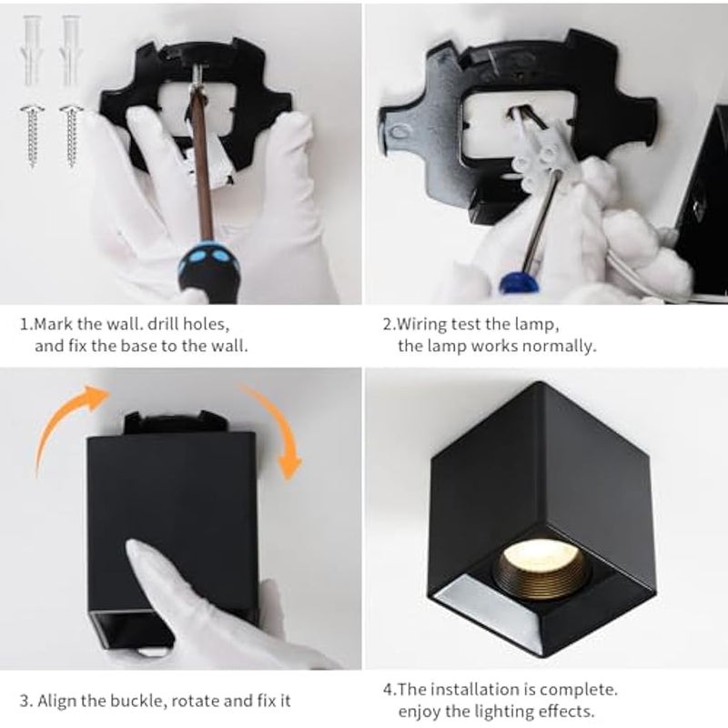 V.nice LED Ceiling Spotlight GU10/GU5.3 Surface Mounted Light Fixture, Polycarbonate Housing, 35W Max, Indoor Wall & Ceiling Lamp for Hallway Kitchen Bedroom – 6 Styles (No Bulb Included) - Image 3